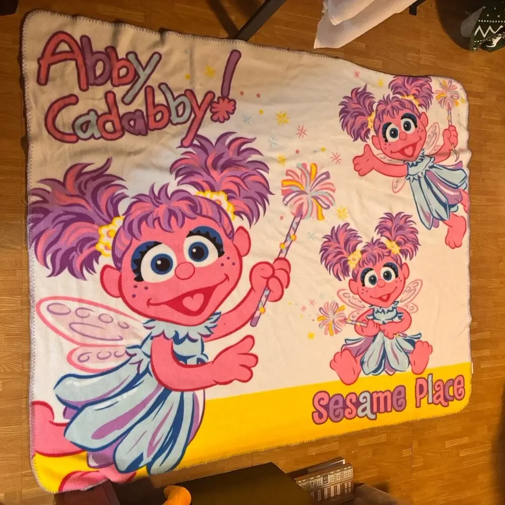 Sesame Street Abby Cadabby Fleece Throw Blanket 60x48 Pink Fairy Kids